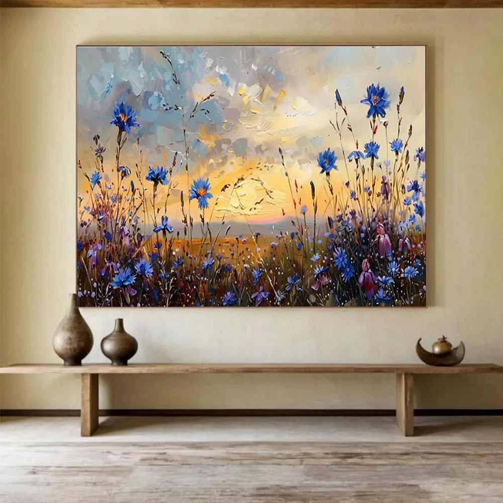 sunset meadow blue abstract design 2